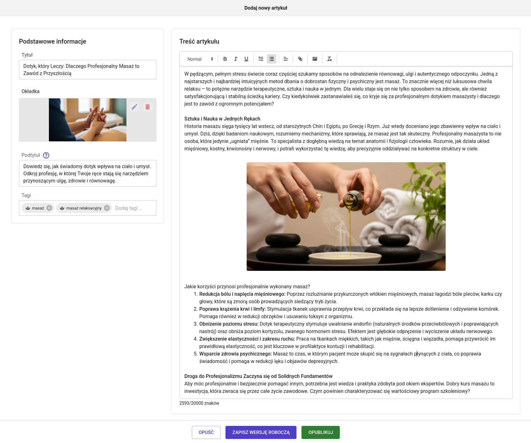 Tworzenie artykułów i wsparcie w budowaniu marki